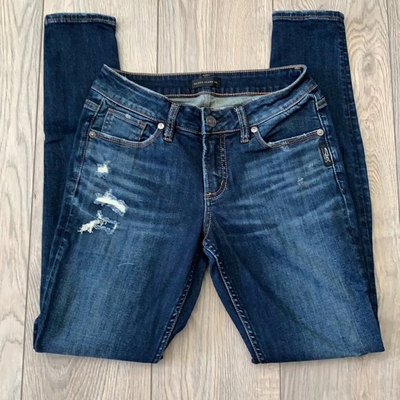 Silver Suki Skinny Jeans Size 26 - Picture 7 of 8